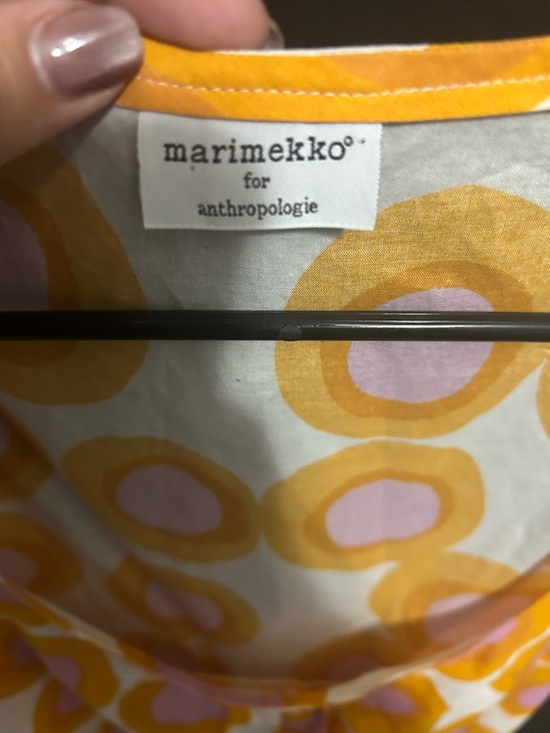 Marimekko For Anthropologie Yellow & Pink Circular Print Tie Waist Tank - Picture 2 of 5